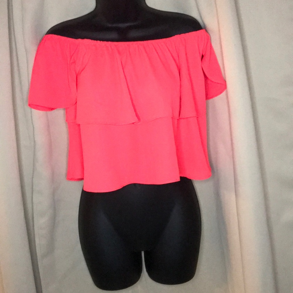 Mid waist off the shoulder crop top